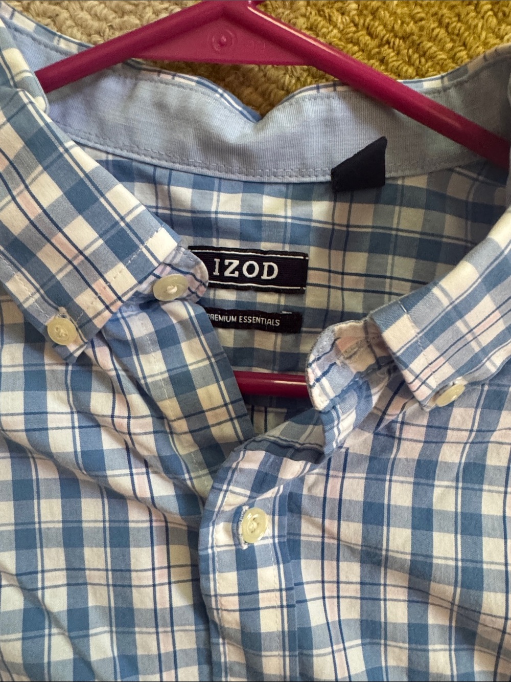 Izod plaid button down shirt, size large